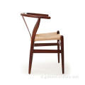 Design classico cenere in legno solido framewovenpaperropediningchair